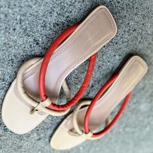 Mansur Gavriel Filo Flip Flops Sandals Sand/Papaya - Size 38 NWOT